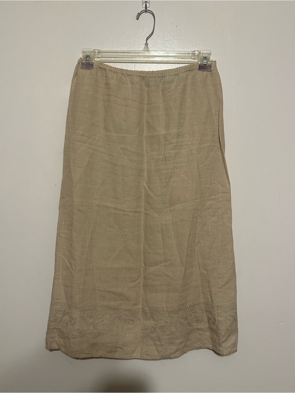 Eddie Bauer Beige Maxi Skirt with Hem Detail